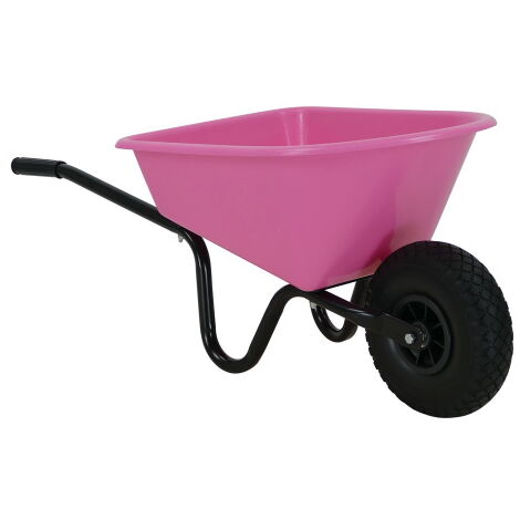 Altrad – Brouette enfant rose 20L – Châssis acier antirouille – Roue épaisse 26cm – Poids léger 3.6kg – Dimensions 95x41x40.5cm