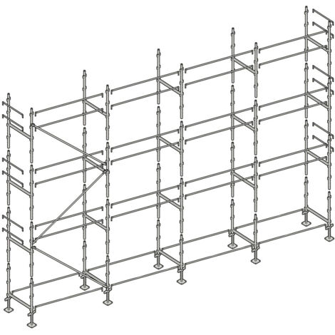 Altrad – Échafaudage façadier 104 m² – Largeur 0,80 m – Longueur 13 m – Hauteur de travail 8 m – Charge 300 kg/m² – Montage rapide