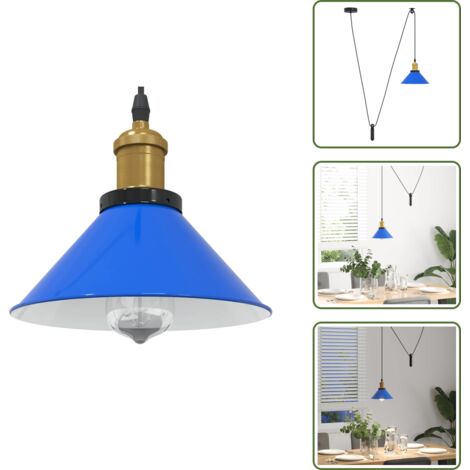 Altura ajustable - vidaXL Lámpara colgante regulable en altura E27 oscuro brillante Ø22cm - Lámpara E27