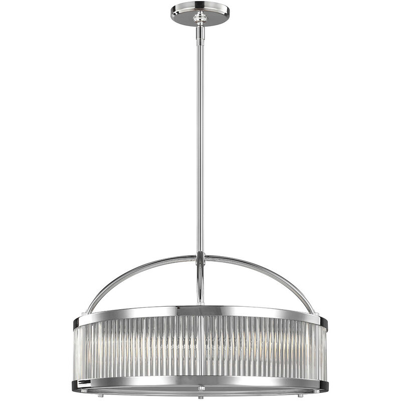 

Elstead Paulson - Lámpara colgante de techo redonda con 6 luces Cromo IP44, G9