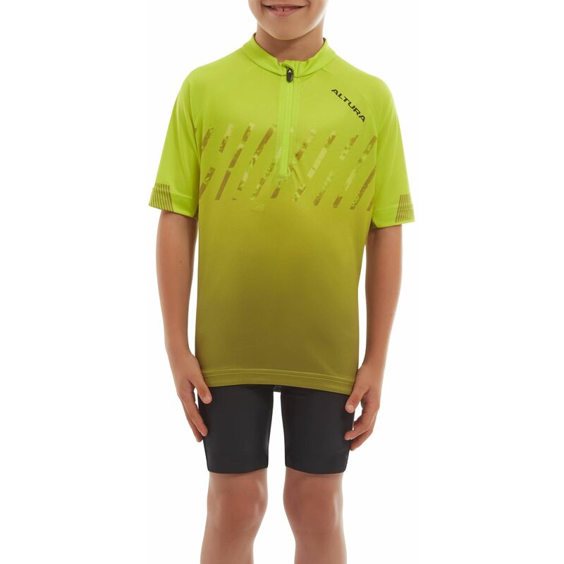 Altura Kids Airstream Short Sleeve Cycling Jersey 2022: Lime 5-6 Years - Zfal25kairs2-99-5