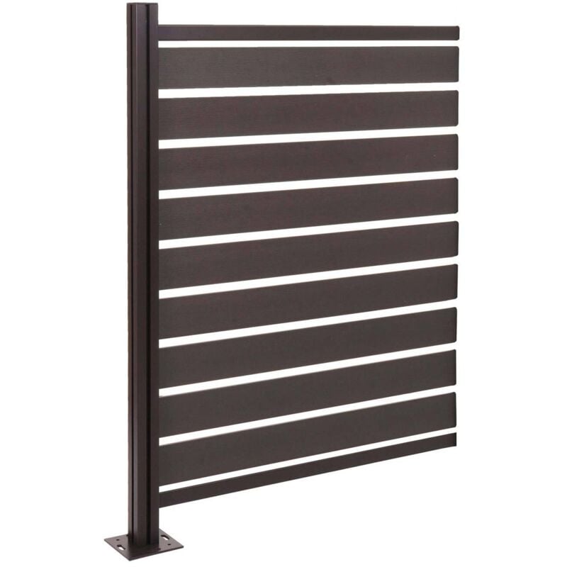 HHG - jamais utilisé] Alu Clôture pour poubelles 947, élément d'extension Cache-poubelle, aspect bois extensible 130x100x6cm, anthracite