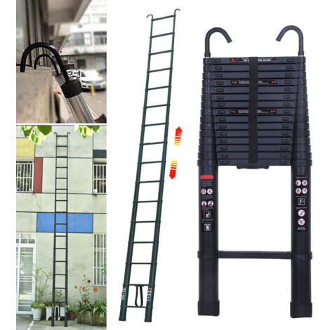 Alu échelle télescopique 6.2m hauteur échelle pliante 150kg capacité de charge