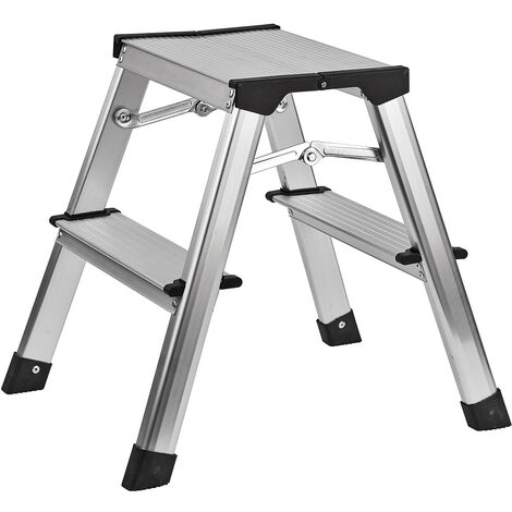 Alu Klapptritt Haushaltsleiter 2 x 2 Stufen max. 150 kg max. Steighöhe 40,5 cm
