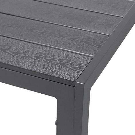 Alu Polywood Gartentisch anthrazit/grau 160x90x74cm-D726850-neu