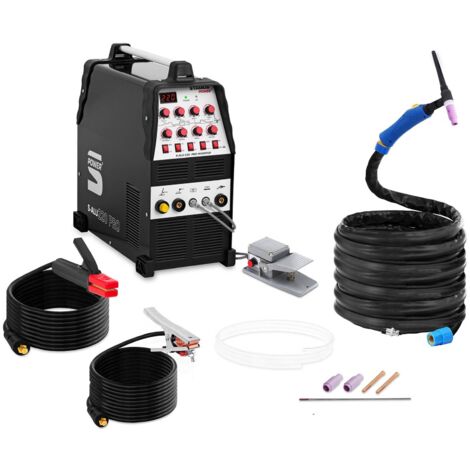 Schweißgerät Alu Wig Ac Dc Puls mma 220A Inkl Schlauchpaket 8M +Zubehör Stamos