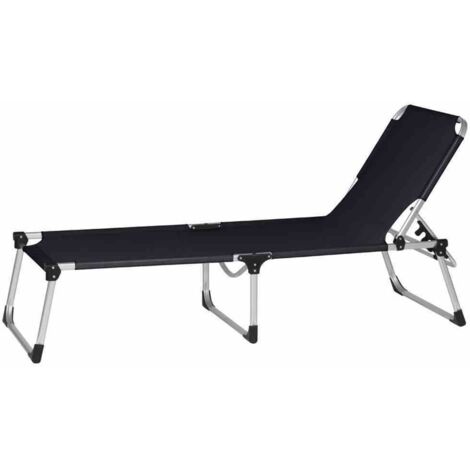 Alu-XXL Dreibeinliege Gestell Aluminium silber, Fläche Ranotex®-Gewebe schwarz