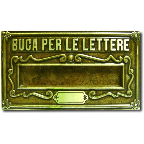 PLACCA BUCA CASSETTA POSTA OTTONE BRUNITO LETTERE da Interno//Esterno fissaggio