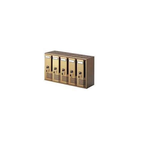 ALUBOX CASELLARIO  5 CASSETTE IN ALLUMINIO BRONZO