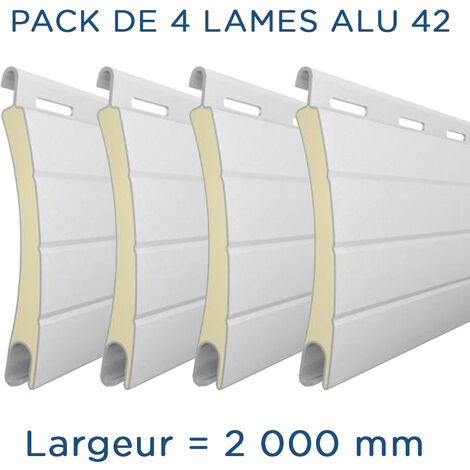 ALULUX Pack 4 Lames - 2000mm - Aluminium 42 - Blanc