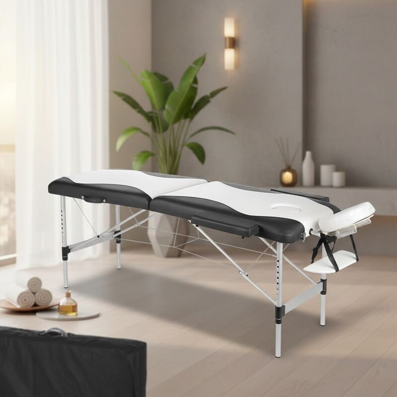 Aluminium 2 zones 12,5 KG Table de massage couchette de massage + sac noir