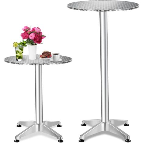 TECTAKE Aluminium Bar Table, Height-adjustable - bistro table, high table, tall table - 5.8 cm