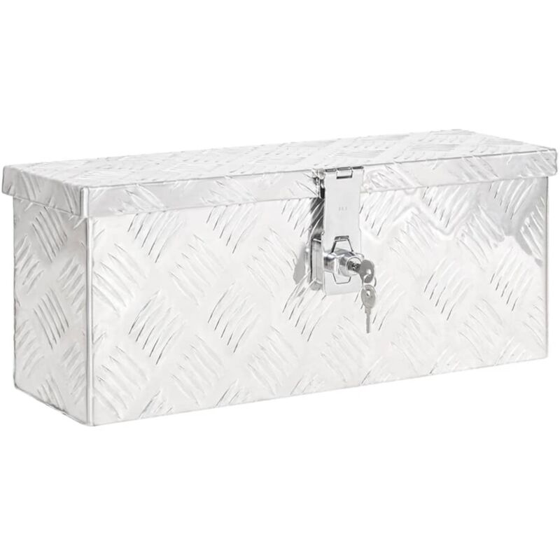 Storage Box Silver 50x15x20.5 Aluminium Vidaxl