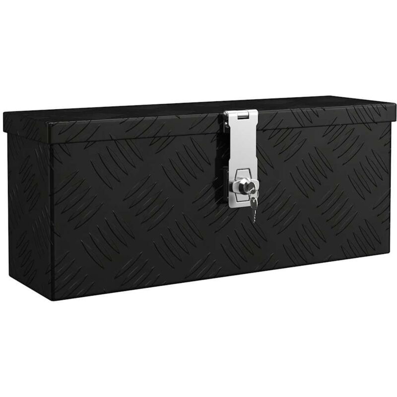 Storage Box Black 50x15x20.5 Aluminium Vidaxl