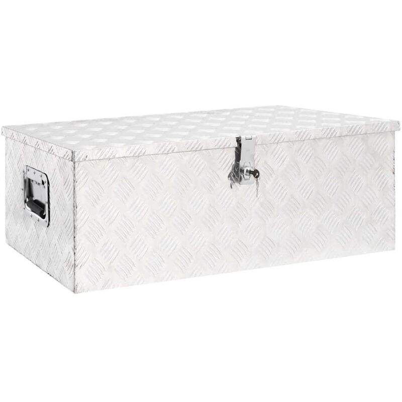Storage Box Silver 90x47x33.5 cm Aluminium Vidaxl