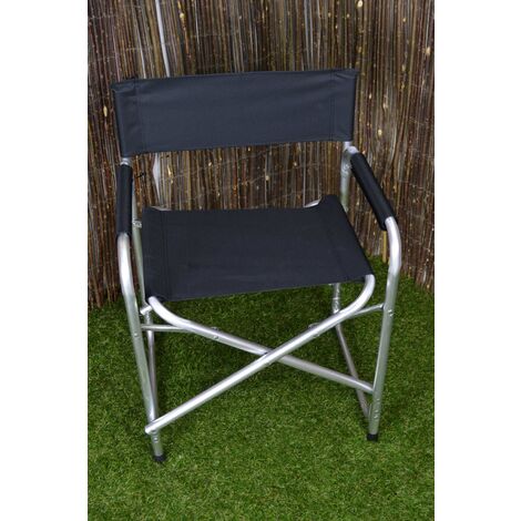 main image of "Aluminium & Canvas Directors Garden / Camping Chair - Black"