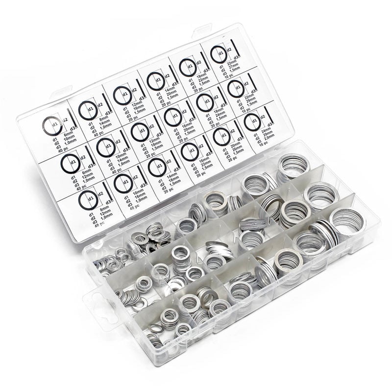 

Aluminium Dichtring Set 450tlg in übersichtlicher Kunststoffbox