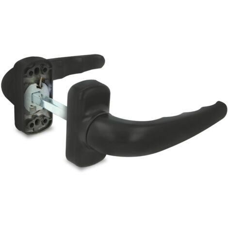 Aluminium Door Handle Set Rectangular Rosette Interior Exterior