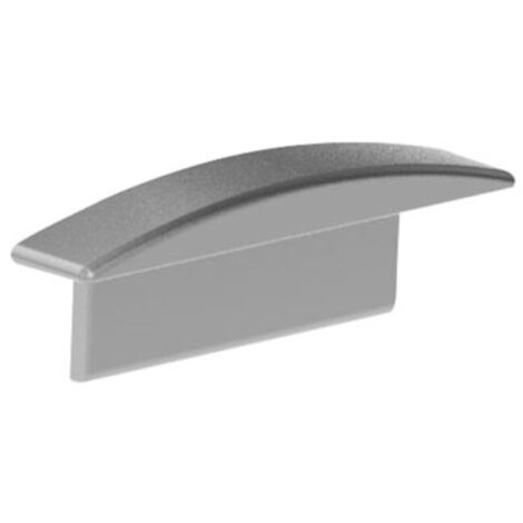 Aluminium Endkappe für 'recessed slimline 7 mm' LED Profil - ohne Kabelloch - silbergrau