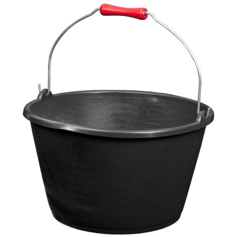 ALUMINIUM ET PLASTIQ - Seau vendange/veau poignée bois 16L noir gradué