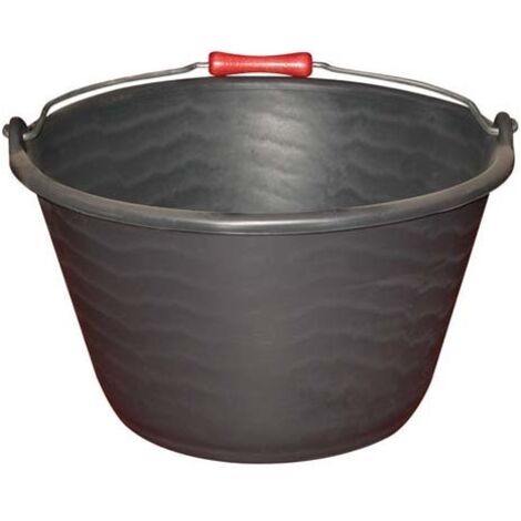 ALUMINIUM ET PLASTIQ - Seau vendange/veau poignée bois 18L noir gradué