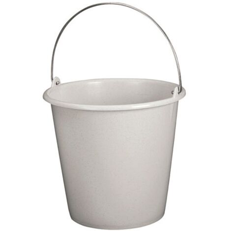 ALUMINIUM ET PLASTIQUE - Seau de ménage avec anse en métal - 5 L - blanc pailleté