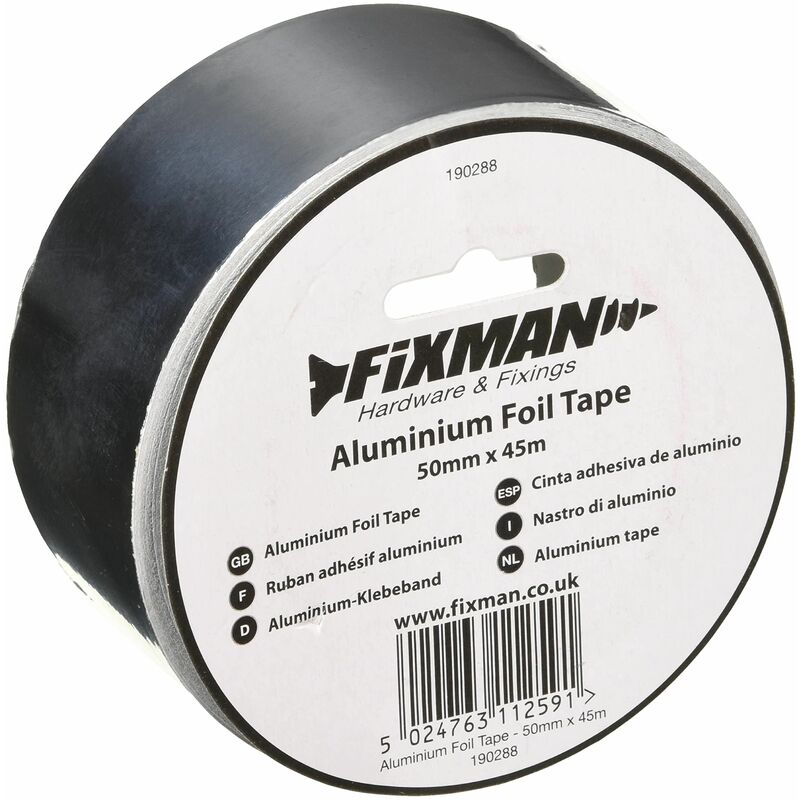 Aluminium Foil Tape 50mm x 45m 190288 - Fixman
