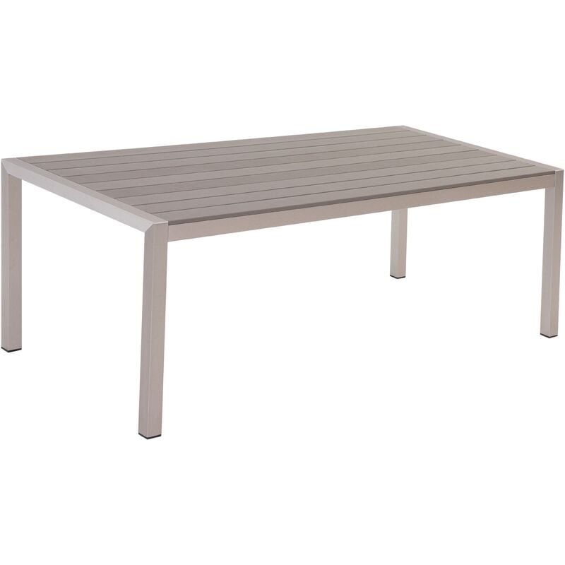 Outdoor Modern Dining Table for 6 People Grey Aluminium Frame 180 x 90 cm Vernio