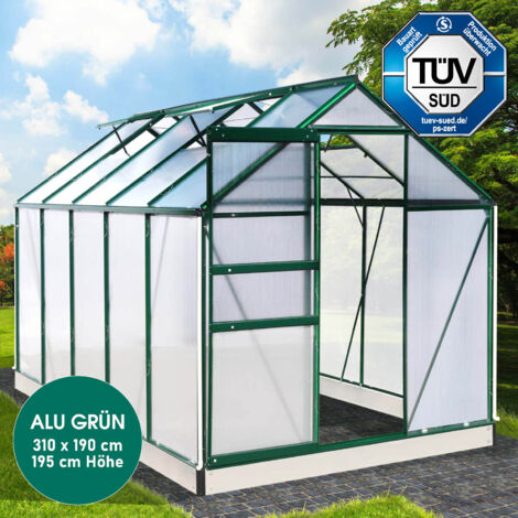 Aluminium-Gewächshaus 19 310x190x195 grün