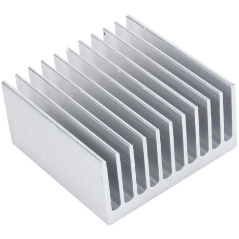 Aluminium-Kühlkörper mit guter Wärmeleitfähigkeit, 11 Lamellen, 40 mm × 40 mm × 20 mm, weiß.