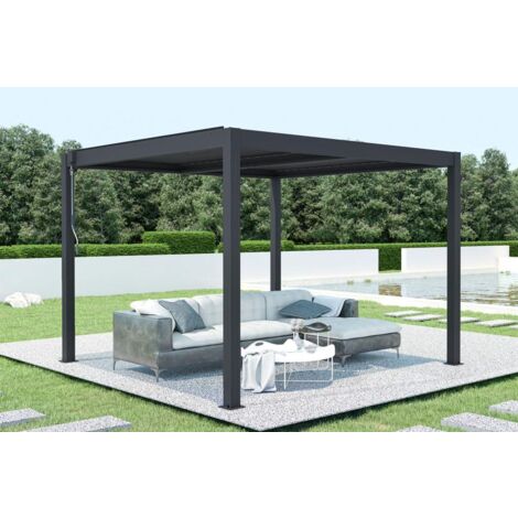 CAZEBOO Aluminium Lamellendach Santa 300S300 Anthrazitgrau