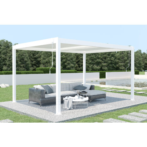 CAZEBOO Aluminium Lamellendach SANTA 4x3m Weiß