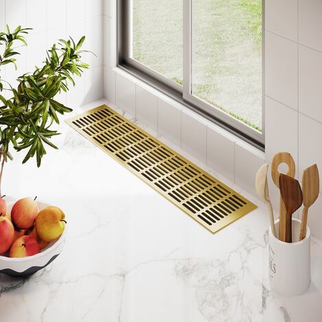 Aluminium Lüftungsgitter 130mm x 500mm Gold F3 Lüftung Heizungsdeckel Stegblech