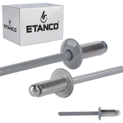 Aluminium offene Nieten 4,8x10mm RAL 9006