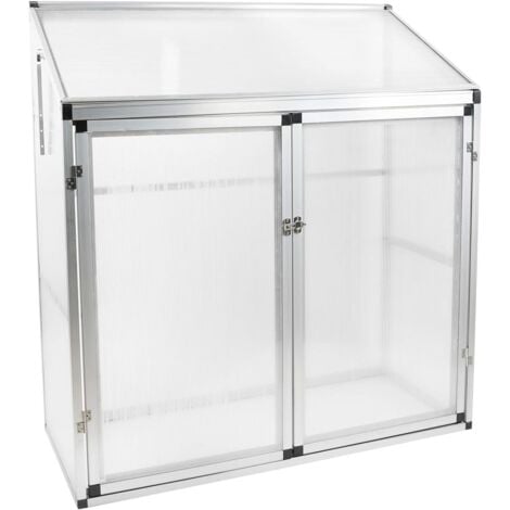 GEGADEN Aluminium ohne Rückwand Beistell-Gewächshaus Gartengewächshaus Treibhaus Frühbeet 13052140 cm