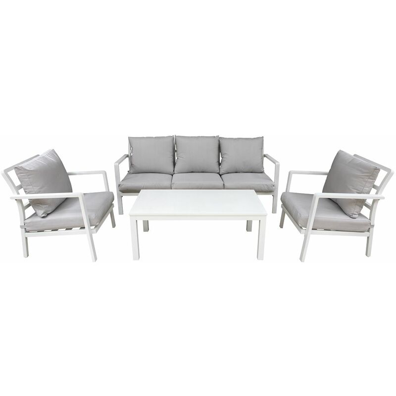 Sealey - Dellonda Kyoto 4-Piece Aluminium Outdoor Sofa Arm Chair Coffee TableDG52