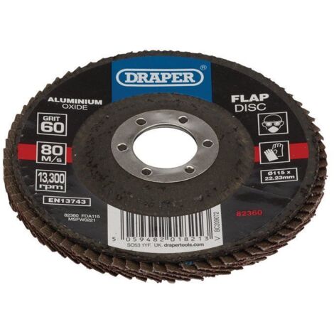 Aluminium Oxide Flap Disc, 115 x 22.23mm, 60 Grit (82360)