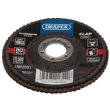 Aluminium Oxide Flap Disc, 115 x 22.23mm, 80 Grit (82870)