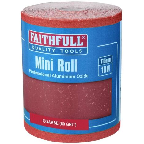 Aluminium Oxide Sanding Paper Roll Red Heavy-Duty 115mm x 10m 60G FAIAR1060R