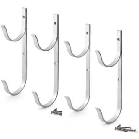 Aluminium-Poolstangenaufhänger-Set, 4 Stück, ideal für Teleskopstangen & Poolzubehör