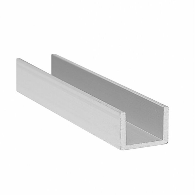 Aluminium Profile u Channel Bar - Size 2000x25x15x2mm