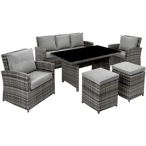 Mobel Wohnaccessoires Deuba Poly Rattan Lounge Set Xxxl 7cm Dicke Auflagen Tisch Sessel Kombinierbar Schwarz Garten Terrasse Mobel Ecksofa Gartenmobel Zubehor Kuche Haushalt Wohnen Mobel Wohnaccessoires