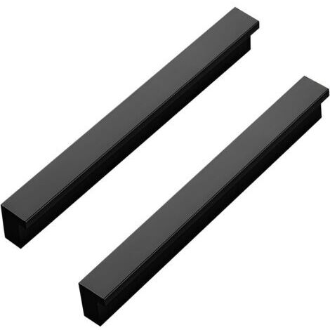 Aluminium Schubladengriffe L 90°, Schwarz, 160mm, 2 Stück, Modern, für Türen und Schubladen, Einfache Installation mit Inklusive Schrauben (M4x22mm)