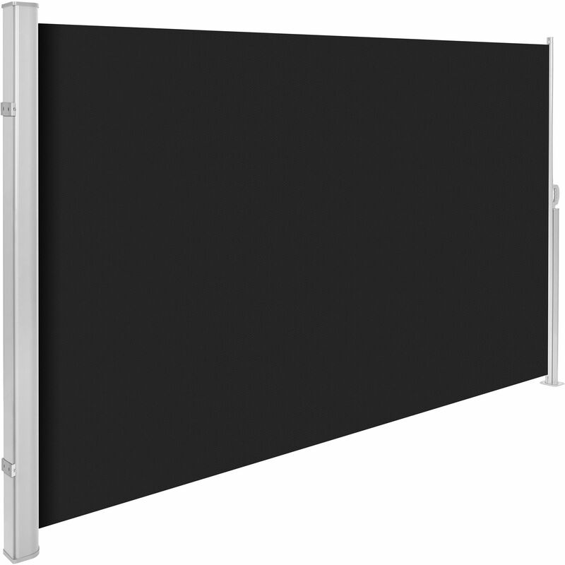 Aluminium side awning - privacy screen, garden privacy screen, patio awning - 160 x 300 cm - black