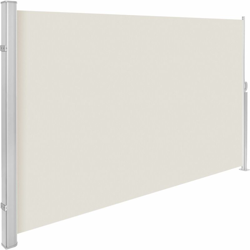 Aluminium side awning - privacy screen, garden privacy screen, patio awning - 160 x 300 cm - beige