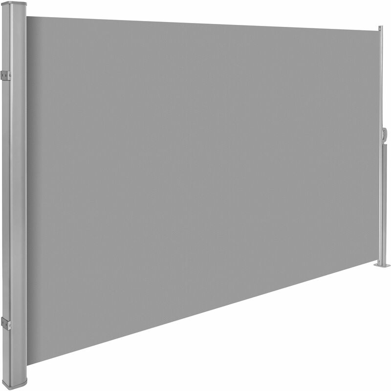 Aluminium side awning - privacy screen, garden privacy screen, patio awning - 180 x 300 cm - grey