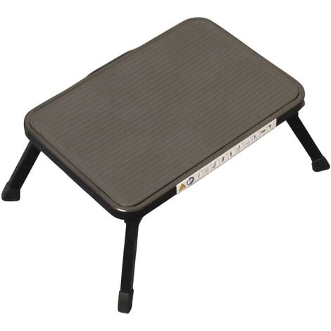 SECUREFIX DIRECT Aluminium Single Folding Step Stool Black (Caravan Non Slip Platform Foldable Collapsible)