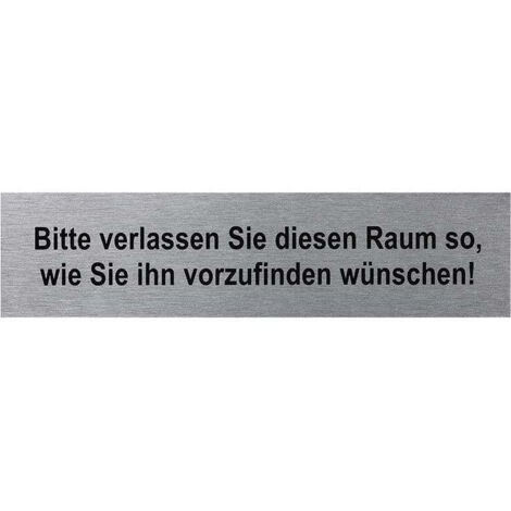 Aluminium turschild bitte verlassen sie diesen raum 160x40mm