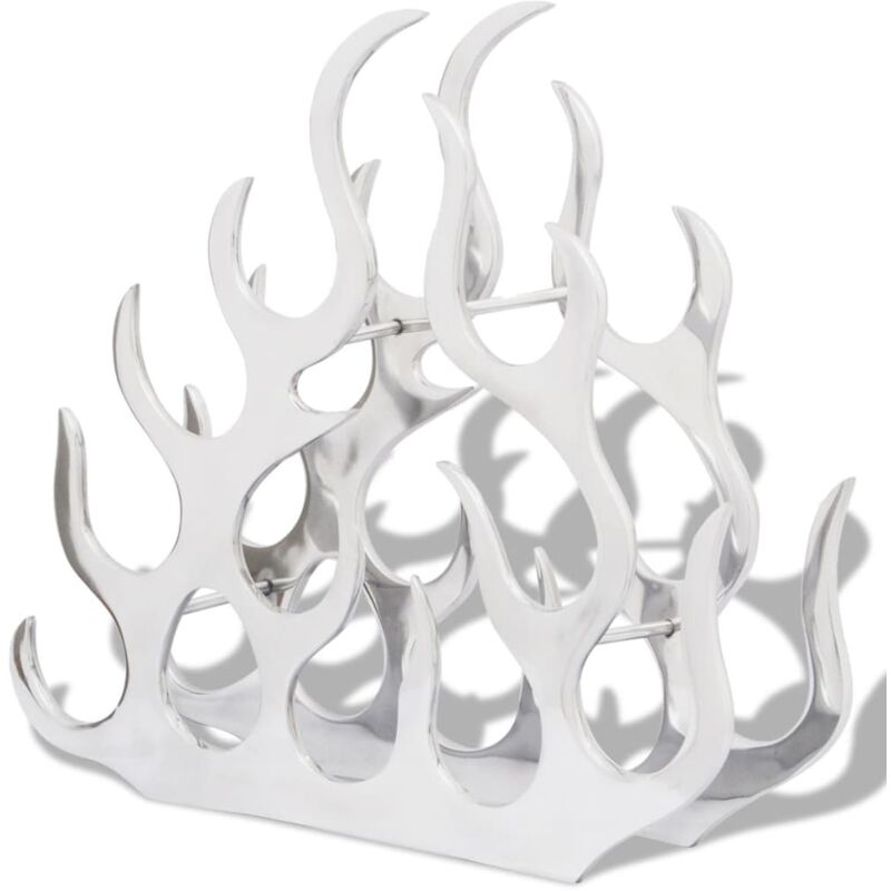 Wine Stand for 11 Bottles Silver Aluminium Vidaxl