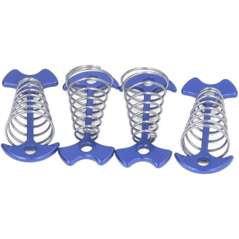 Aluminium-Zeltnägel mit Feder, Edelstahlspitzen für harten Boden und Zeltplane, blau